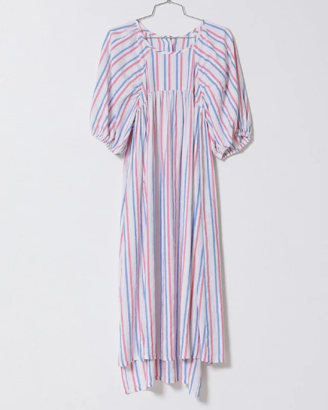 Mardi dress in tricolored stripes