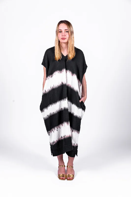 Crescent dress in Navy Shibori
