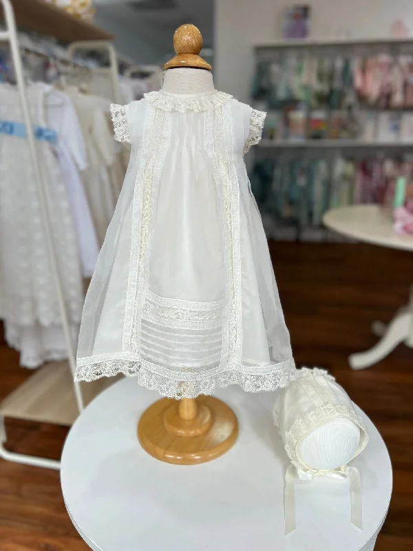 ISABEL IVORY CHRISTENING DRESS WITH HOOD
