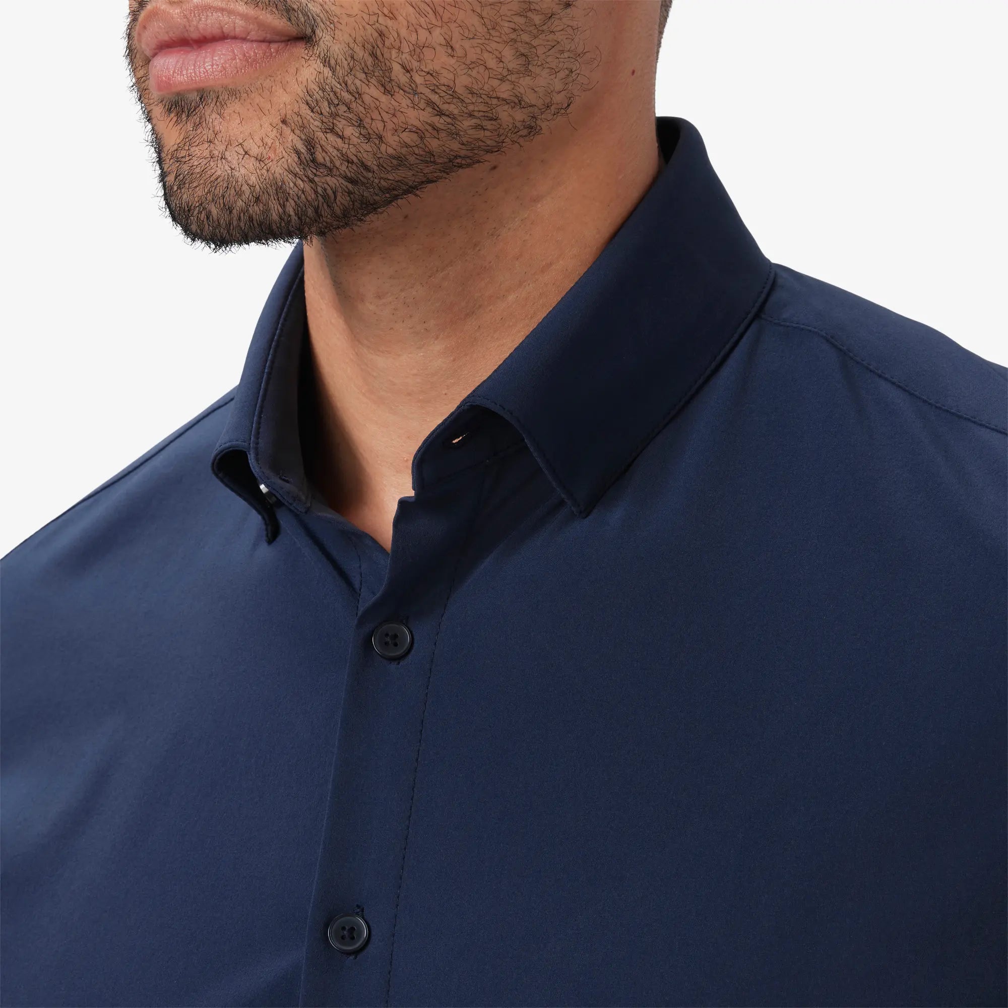 Navy Solid Leeward Dress Shirt | Mizzen + Main
