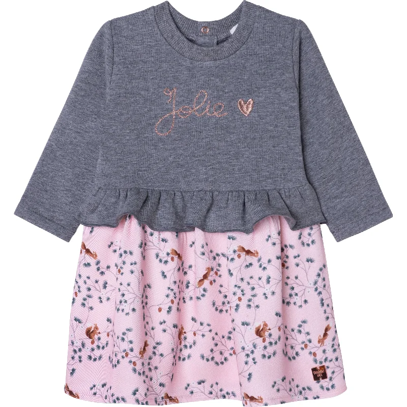 Carrément Beau Dress Winter Grey Marl Pink