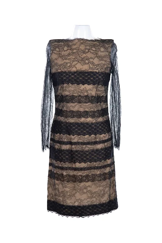 Black and Nude Lace Dress
