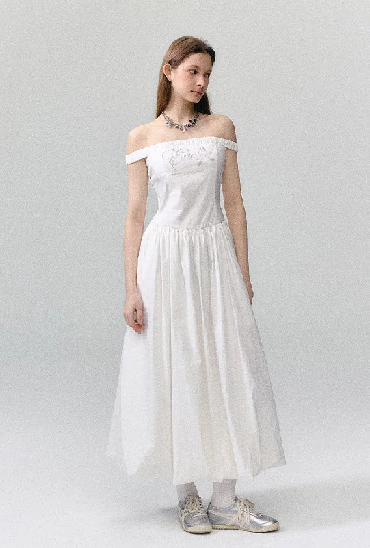 Diamond Logo One-shoulder Long Dress EAC0004