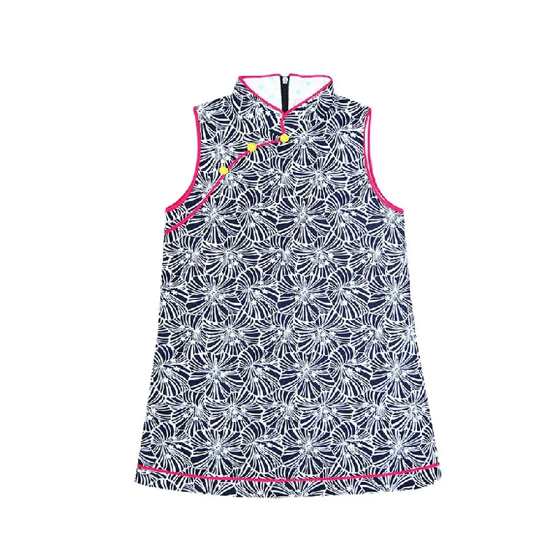Tang' Roulou Dress Floral Navy