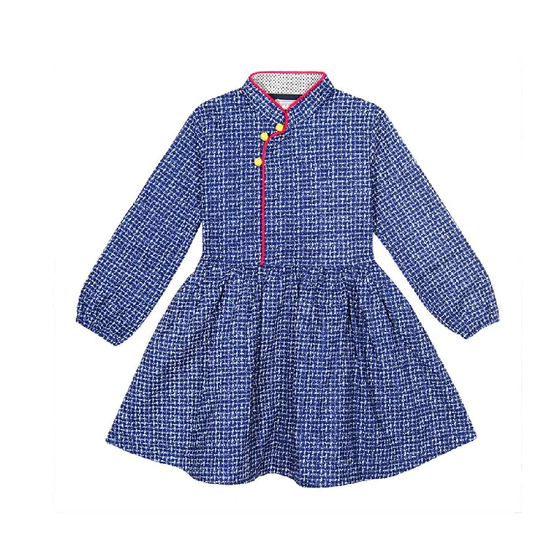 Tang' Roulou Dress Checkered Blue