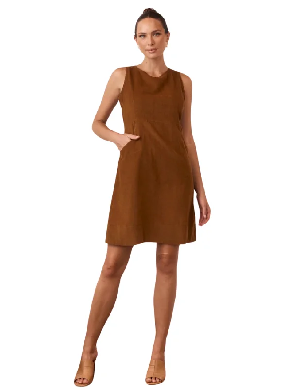 Alana Dress Corduroy Caramel