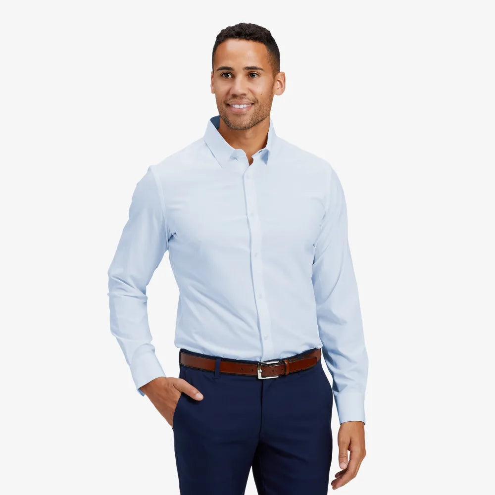 Light Blue Solid Leeward Dress Shirt | Mizzen + Main