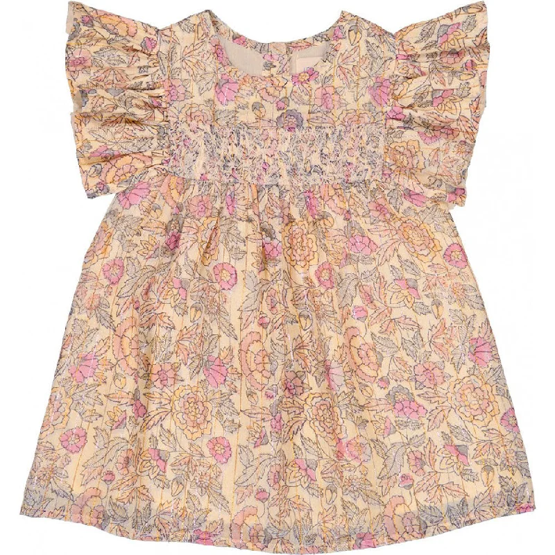 Louis Louise Dress Micka Stripe Lurex Indian Flower