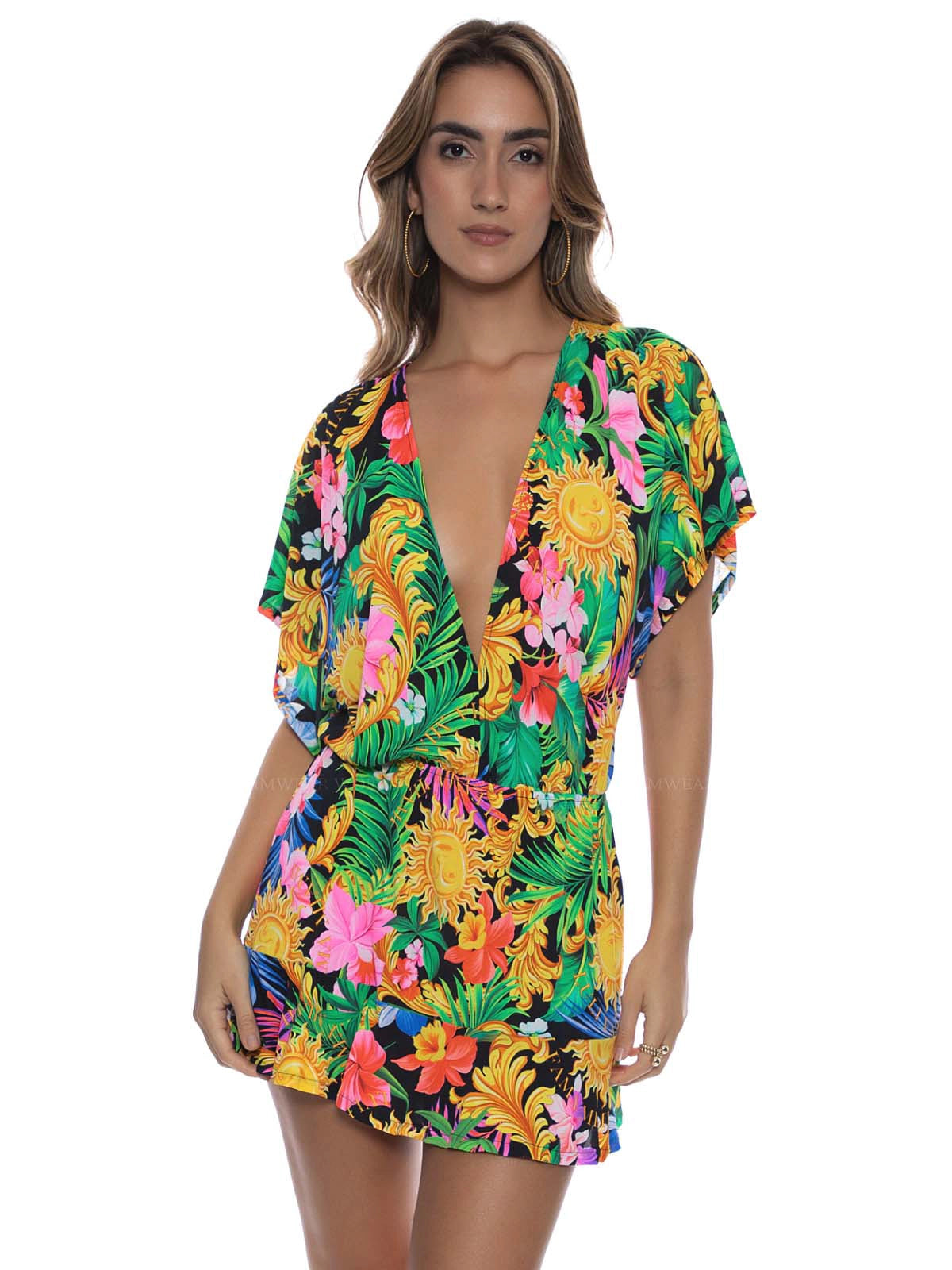 Playera V-Neck Ruffle Dress