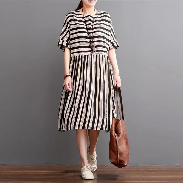 Black Striped Summer Dresses Plus Size Linen Sundress Short Sleeve Cotton Maxi Dress Classic Strapless Maxi Dress Black Striped Summer Dresses Plus Size Linen Sundress Short Sleeve Cotton Maxi Dress Classic Strapless Maxi Dress