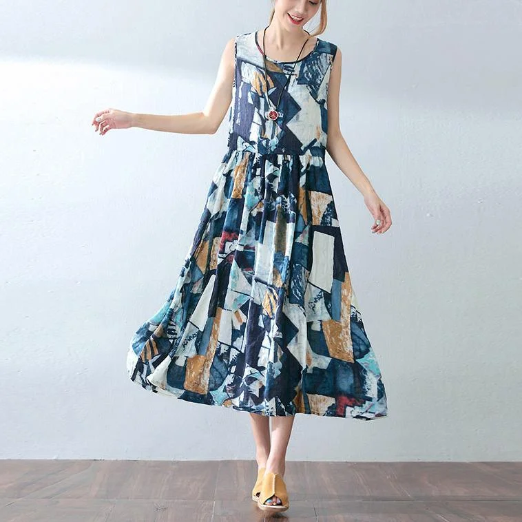 baggy blue cotton dresses oversized prints traveling dress casual sleeveless maxi dress Cozy Longline Maxi Dress baggy blue cotton dresses oversized prints traveling dress casual sleeveless maxi dress Cozy Longline Maxi Dress