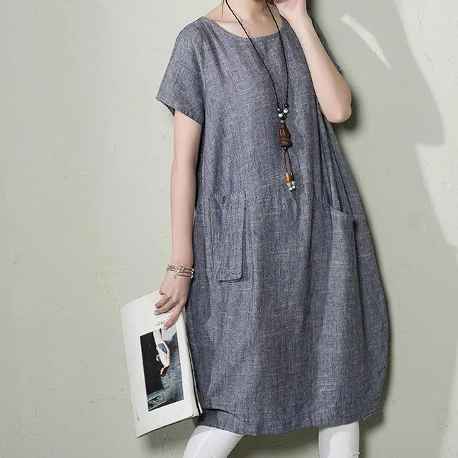 Blue Linen Shift Dress Summer Maxi Dresses Plus Size Linen Clothing ( Limited Stock) Fashionable Button-Down Maxi Dress Blue Linen Shift Dress Summer Maxi Dresses Plus Size Linen Clothing ( Limited Stock) Fashionable Button-Down Maxi Dress