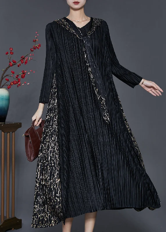 Bohemian Black Hooded Patchwork Wrinkled Maxi Dresses Spring SD1065 Cozy Wrap Maxi Dress Bohemian Black Hooded Patchwork Wrinkled Maxi Dresses Spring SD1065 Cozy Wrap Maxi Dress