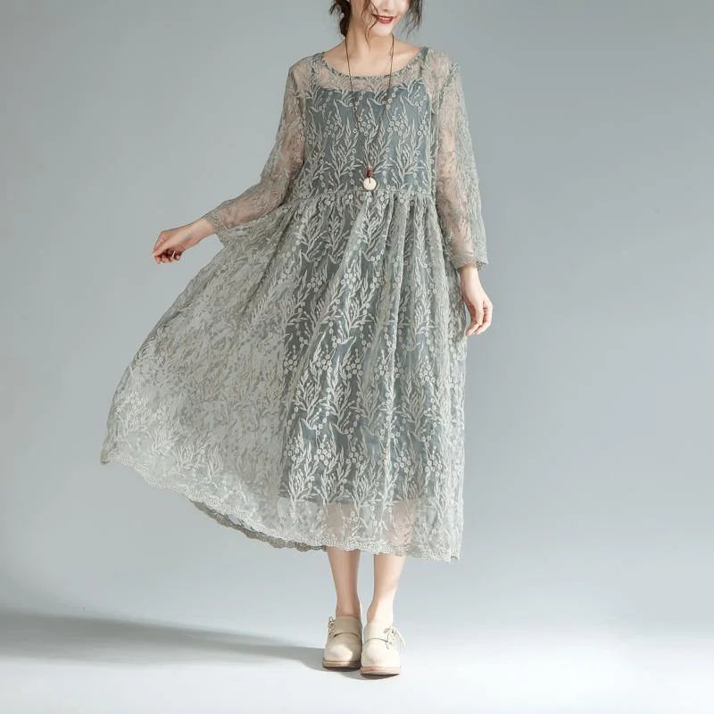 boutique cotton maxi dress Loose fitting Women Summer Two-piece Round Neck Long Sleeve Dress Elegant Maxi Dress with Belt boutique cotton maxi dress Loose fitting Women Summer Two-piece Round Neck Long Sleeve Dress Elegant Maxi Dress with Belt
