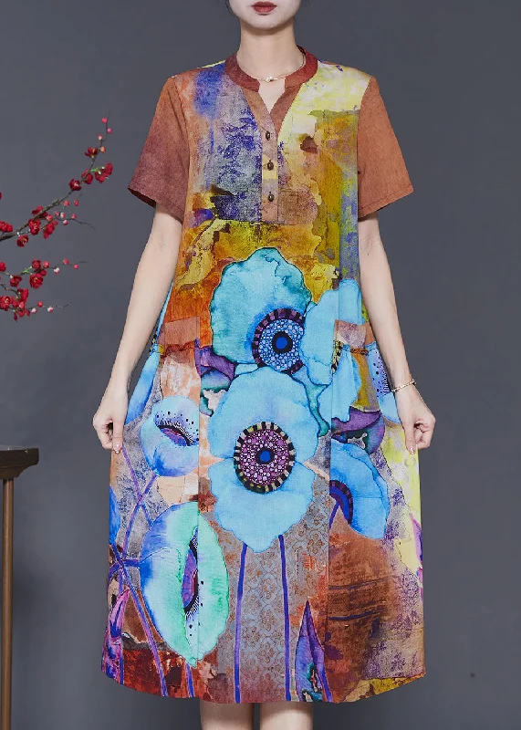 Classy Orange V Neck Print Chiffon Maxi Dresses Summer SD1075 Chic Summer Floral Maxi Dress Classy Orange V Neck Print Chiffon Maxi Dresses Summer SD1075 Chic Summer Floral Maxi Dress