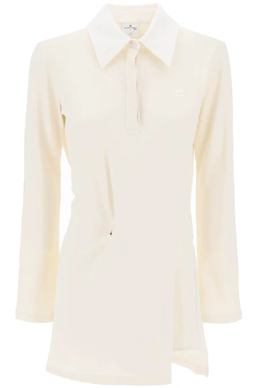 Courreges twisted polo mini dress 224JBD073JS0141 NATURAL