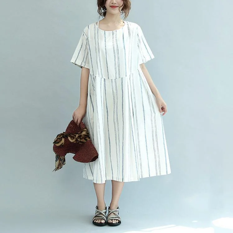 new white patchwork striped cotton sundress plus size traveling dresses o neck maxi dress Fashionable Open-Back Maxi Dress new white patchwork striped cotton sundress plus size traveling dresses o neck maxi dress Fashionable Open-Back Maxi Dress