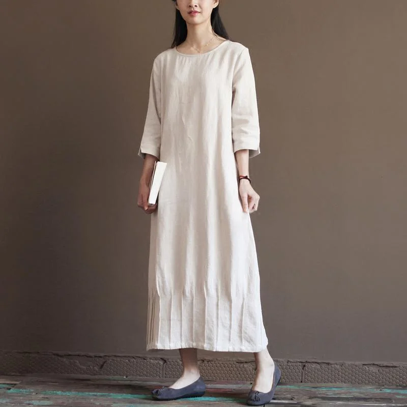 Nude Linen Spring Dress New Linen Maxi Dresses Plus Size Linen Clothing Comfortable Cotton Maxi Dress Nude Linen Spring Dress New Linen Maxi Dresses Plus Size Linen Clothing Comfortable Cotton Maxi Dress