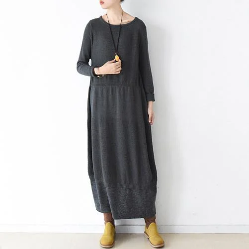 original winter fine cotton dresses dark gray knit maxi dresses oversized knit Chic Summer Maxi Dress original winter fine cotton dresses dark gray knit maxi dresses oversized knit Chic Summer Maxi Dress