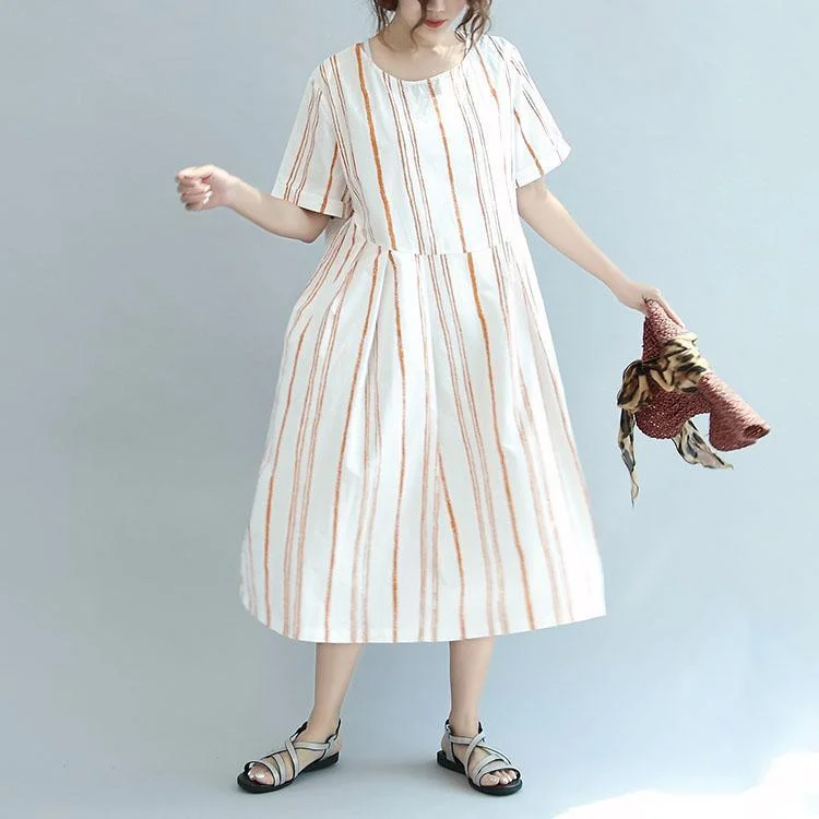 Pink Striped Patchwork Cotton Dresses Oversize Stylish Sundress Short Sleeve Maxi Dress Elegant Floral Maxi Dress Pink Striped Patchwork Cotton Dresses Oversize Stylish Sundress Short Sleeve Maxi Dress Elegant Floral Maxi Dress