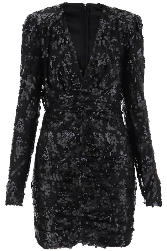 Rotate sequined mini dress 112046000 BLACK COMB