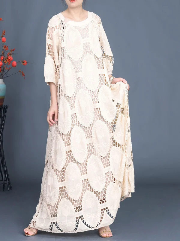 Women Summer Artsy Solid Cutout Maxi Dress FG1038 Fashionable Button-Down Maxi Dress Women Summer Artsy Solid Cutout Maxi Dress FG1038 Fashionable Button-Down Maxi Dress