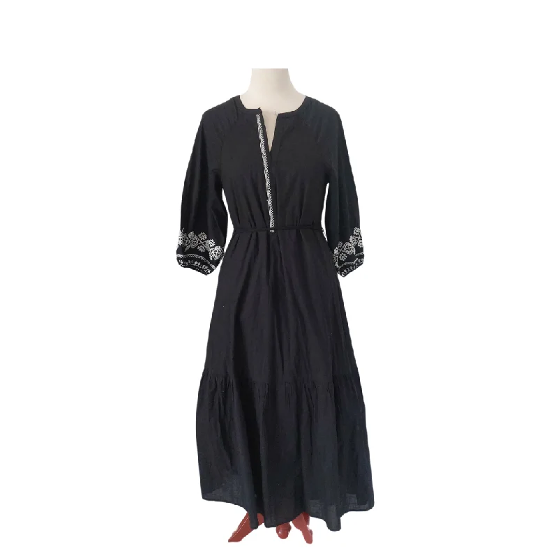 ZARA Black & White Embroidered Cotton Maxi Dress | Brand New | Cozy Longline Maxi Dress ZARA Black & White Embroidered Cotton Maxi Dress | Brand New | Cozy Longline Maxi Dress