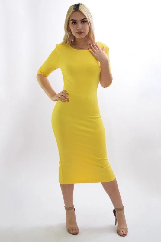 Stella yellow Classic midi dress