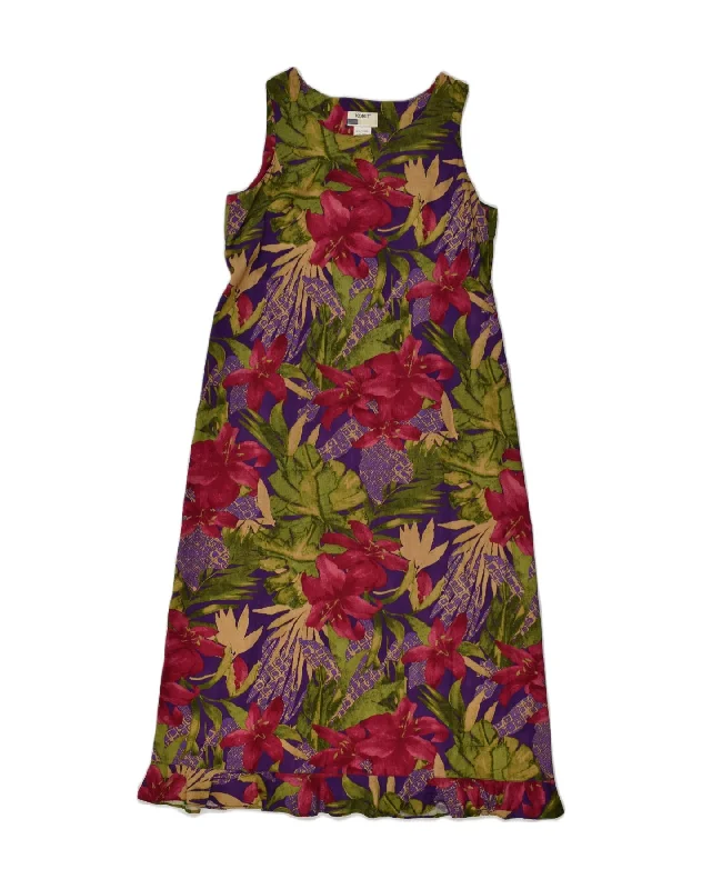 VINTAGE Womens Sleeveless Maxi Dress UK 14 Medium Multicoloured Floral