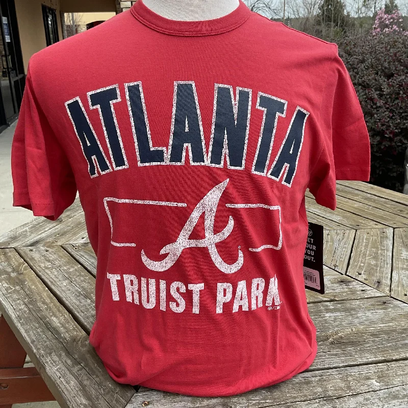 '47 Brand Atlanta Braves BCPTN Racer Red T-Shirt Cashmere Blend Cotton Blend Poly Blend '47 Brand Atlanta Braves BCPTN Racer Red T-Shirt Cashmere Blend Cotton Blend Poly Blend