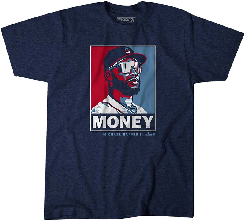 Breaking T's Michael Harris II: Money Mike Unisex Braves T-Shirt Terry Blend Velvet Blend Canvas Blend Breaking T's Michael Harris II: Money Mike Unisex Braves T-Shirt Terry Blend Velvet Blend Canvas Blend