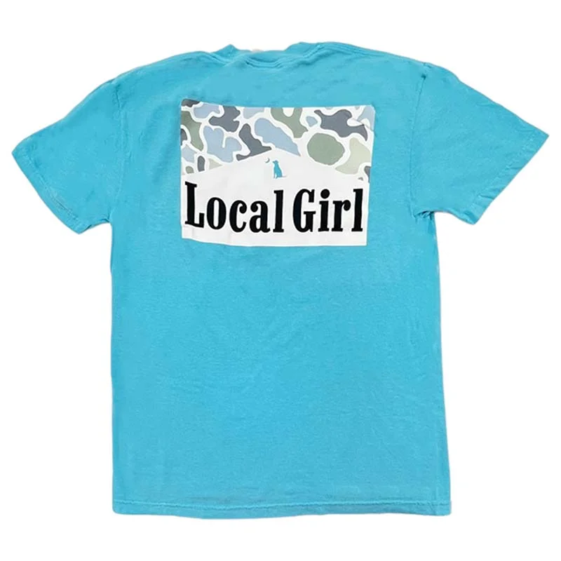Local Girl Smoked Localflage Short Sleeve T-Shirt in Lagoon Blue Hooded Caped Shawl Collar Local Girl Smoked Localflage Short Sleeve T-Shirt in Lagoon Blue Hooded Caped Shawl Collar