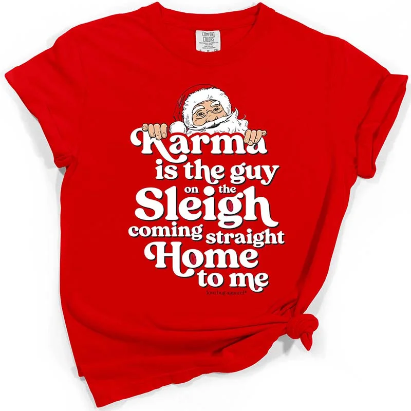 Karma Is The Guy On The Sleigh Short Sleeve T-Shirt V-Neck T-Shirt Long Sleeve Cotton Karma Is The Guy On The Sleigh Short Sleeve T-Shirt V-Neck T-Shirt Long Sleeve Cotton