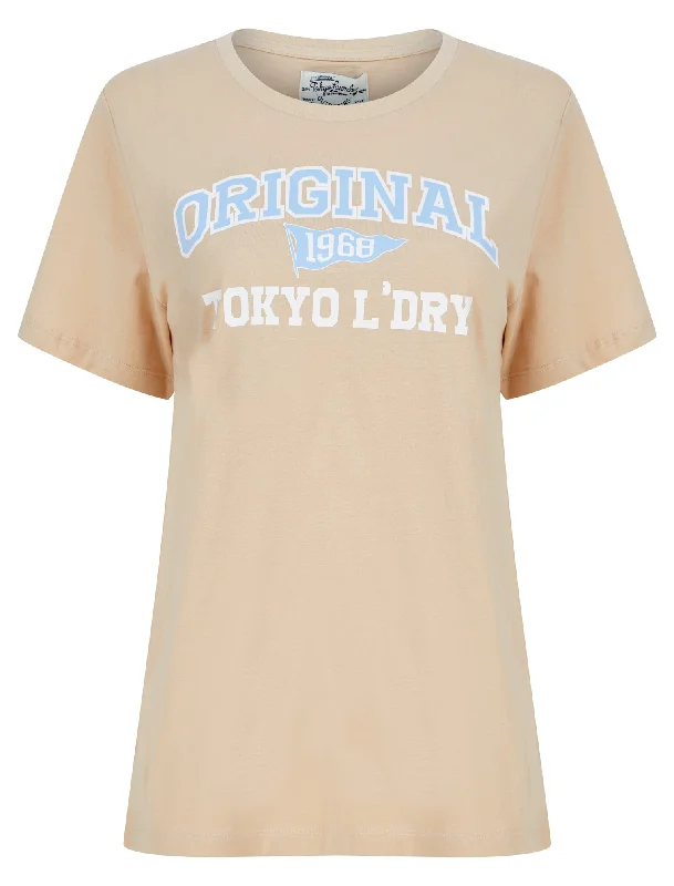 Original Motif Cotton Jersey T-Shirt in Moonlight Stone - Tokyo Laundry Mesh Blend Leather Blend Suede Blend Original Motif Cotton Jersey T-Shirt in Moonlight Stone - Tokyo Laundry Mesh Blend Leather Blend Suede Blend
