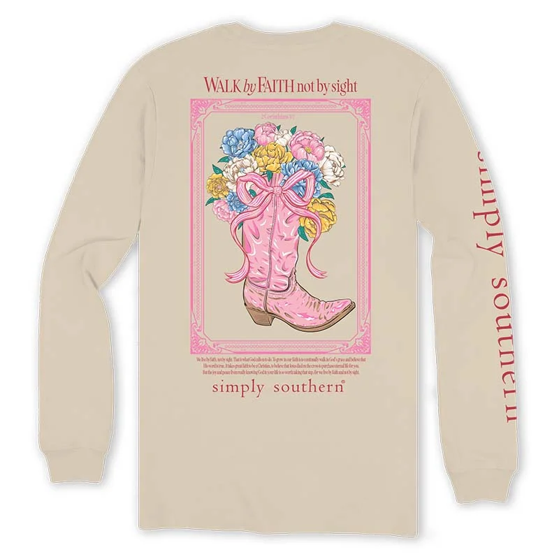 Walk By Faith Long Sleeve T-Shirt Wool Fabric Cashmere Fabric Tweed Fabric