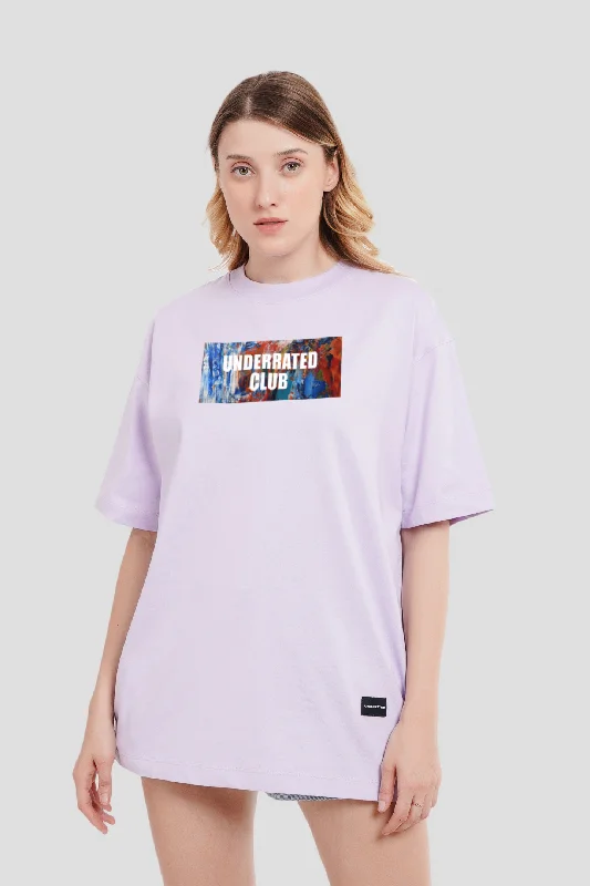 Underrated Essentials Lilac Printed T-Shirt Fleece Nylon Spandex