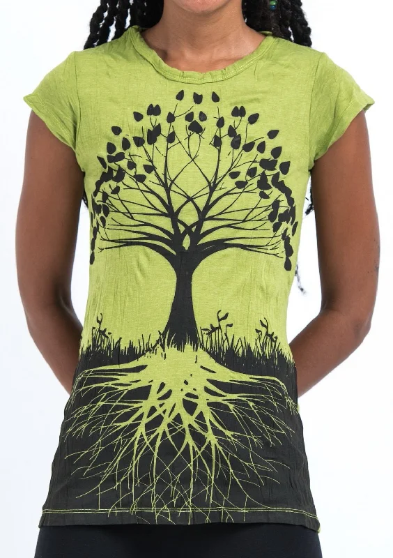 Sure Design Women's Tree of Life T-Shirt Lime