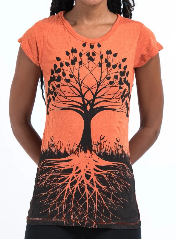 Sure Design Women's Tree of Life T-Shirt Orange