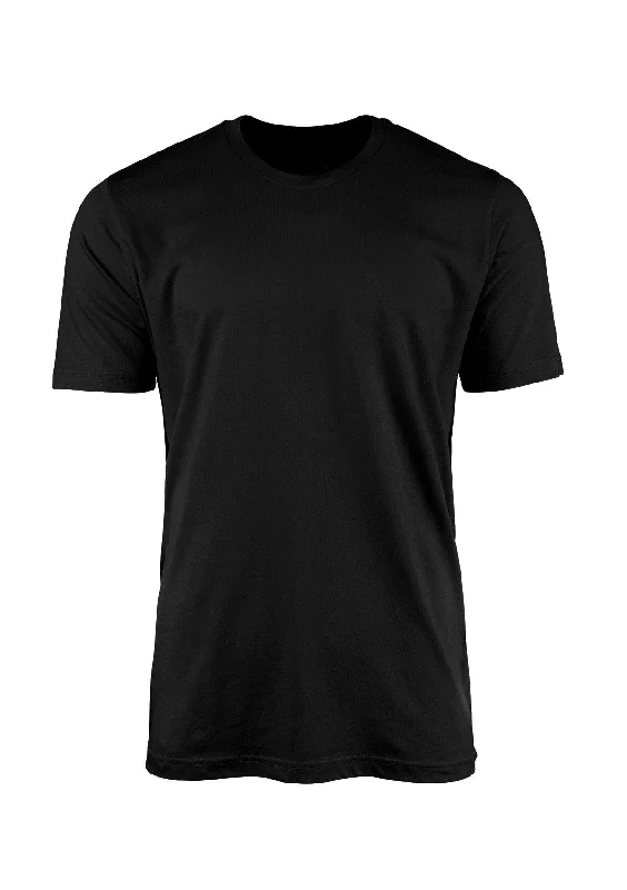 Unisex Wrinkle Resistant Short Sleeve Crew Neck T-Shirt - Black