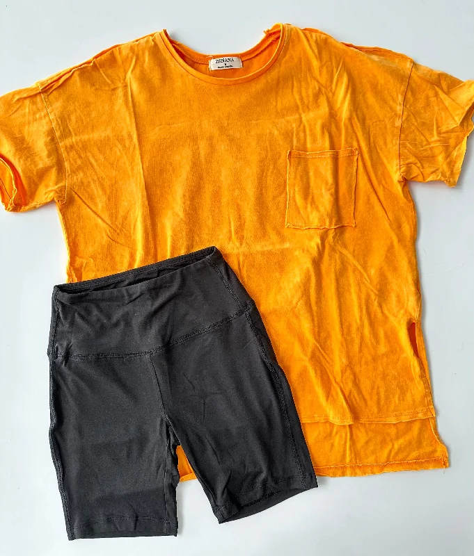 Yellow pocket tee