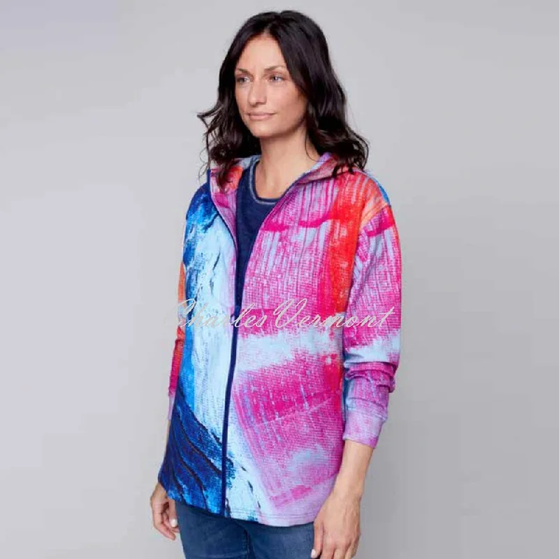 Claire Desjardins 'Tulips Tulip' Hooded Zip Jacket - Style 91495 Denim Jacket Leather Jacket Suede Jacket Claire Desjardins 'Tulips Tulip' Hooded Zip Jacket - Style 91495 Denim Jacket Leather Jacket Suede Jacket