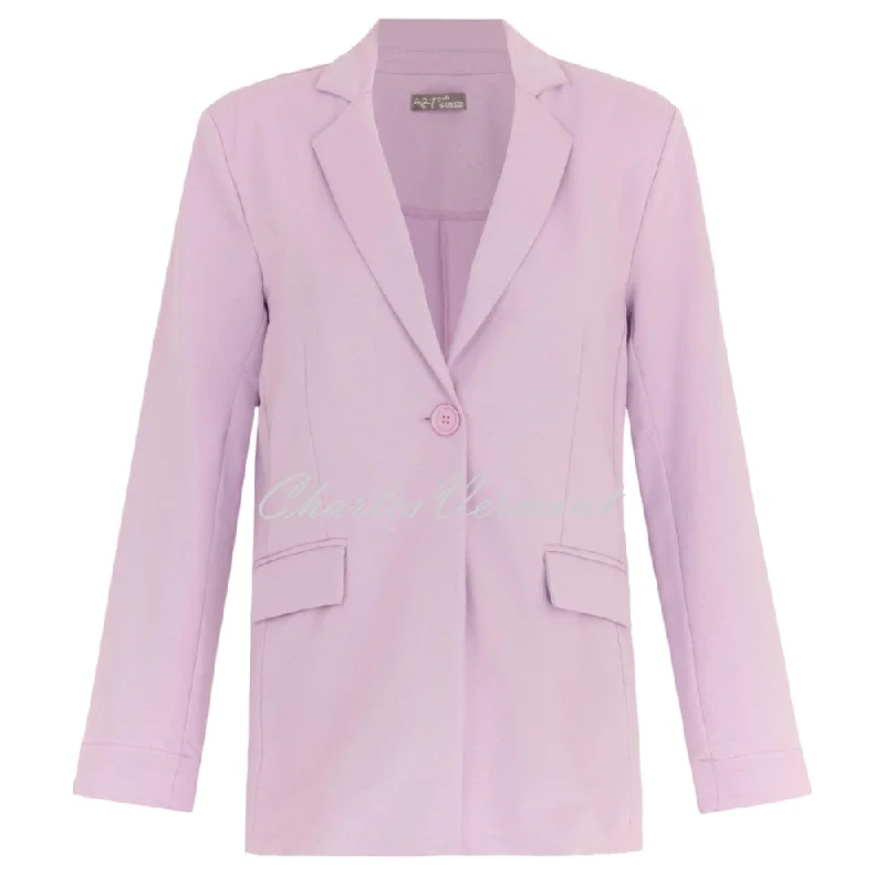 Dolcezza Blazer Jacket - Style 24552 (Lavender) Front Pockets Side Pockets Patch Pockets Dolcezza Blazer Jacket - Style 24552 (Lavender) Front Pockets Side Pockets Patch Pockets