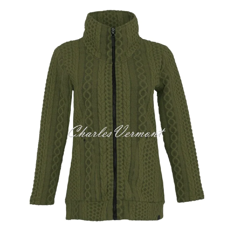 Dolcezza 'Colourful Sporty Chic' Patterned Jacket - Style 74202 (Khaki) Denim Fabric Leather Fabric Suede Fabric Dolcezza 'Colourful Sporty Chic' Patterned Jacket - Style 74202 (Khaki) Denim Fabric Leather Fabric Suede Fabric
