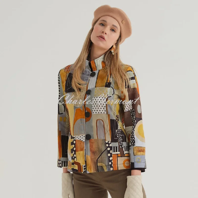 Dolcezza 'Life Is A Rollercoaster' Button Jacket - Style 74718 Fitted Jacket Loose Jacket Oversized Jacket Dolcezza 'Life Is A Rollercoaster' Button Jacket - Style 74718 Fitted Jacket Loose Jacket Oversized Jacket