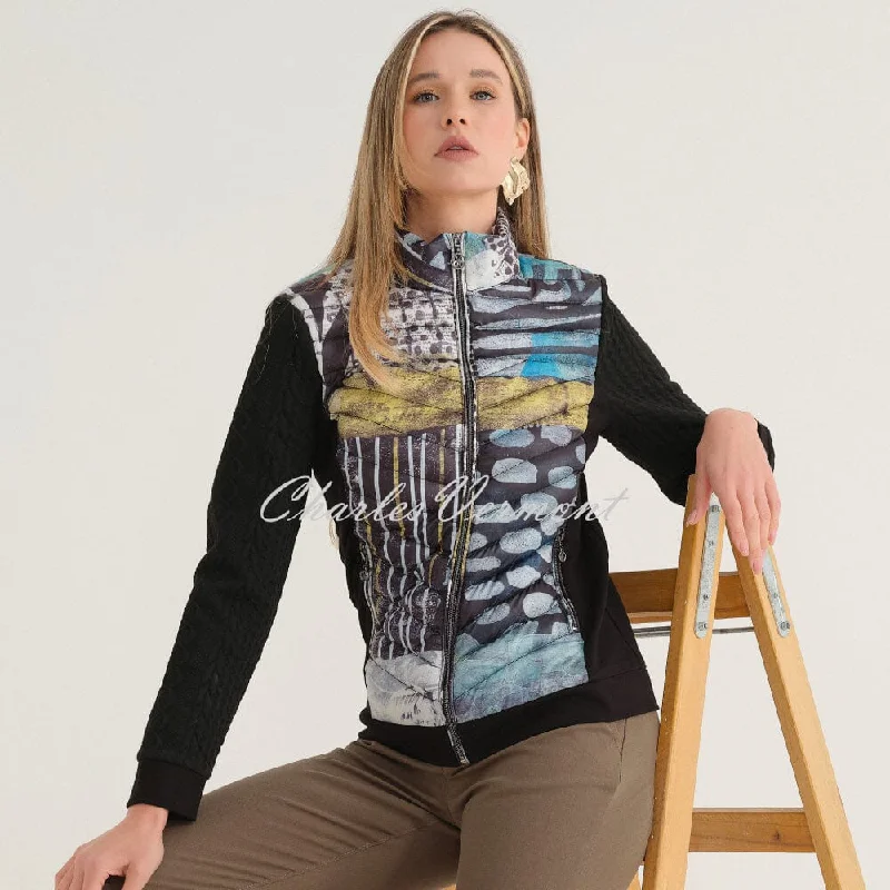 Dolcezza 'Mono Leaf' Jacket - Style 74837 Collared Jacket Crew Neck Jacket Turtle Neck Jacket Dolcezza 'Mono Leaf' Jacket - Style 74837 Collared Jacket Crew Neck Jacket Turtle Neck Jacket