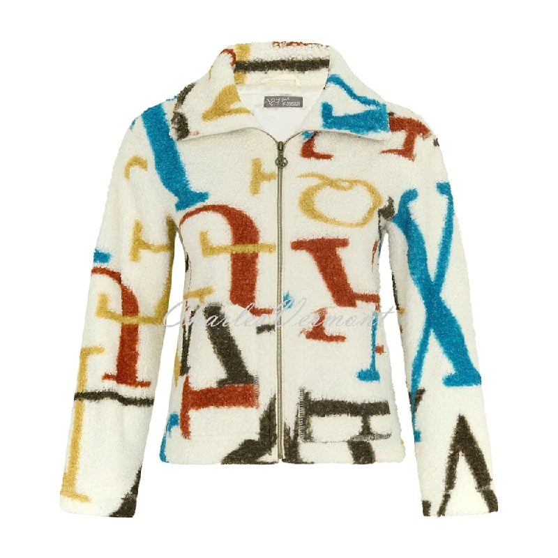 Dolcezza Sherpa 'Alphabet' Print Jacket - Style 73881 Chenille Jacket Brocade Jacket Lace Jacket Dolcezza Sherpa 'Alphabet' Print Jacket - Style 73881 Chenille Jacket Brocade Jacket Lace Jacket