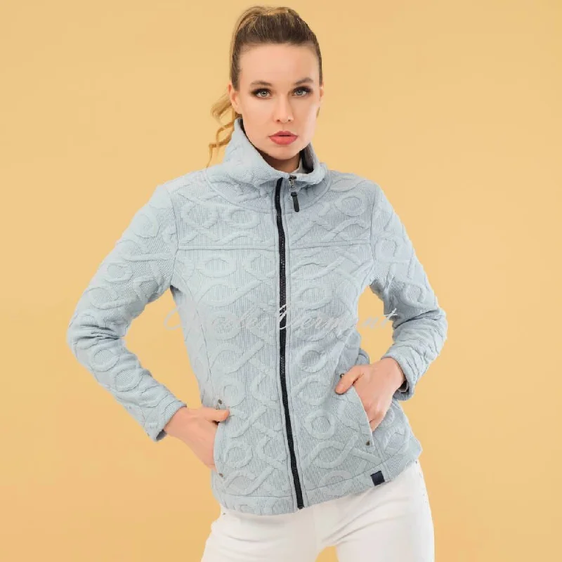 Dolcezza Textured Zip Jacket - Style 73206 (Blue) Herringbone Jacket Houndstooth Jacket Plaid Jacket Dolcezza Textured Zip Jacket - Style 73206 (Blue) Herringbone Jacket Houndstooth Jacket Plaid Jacket