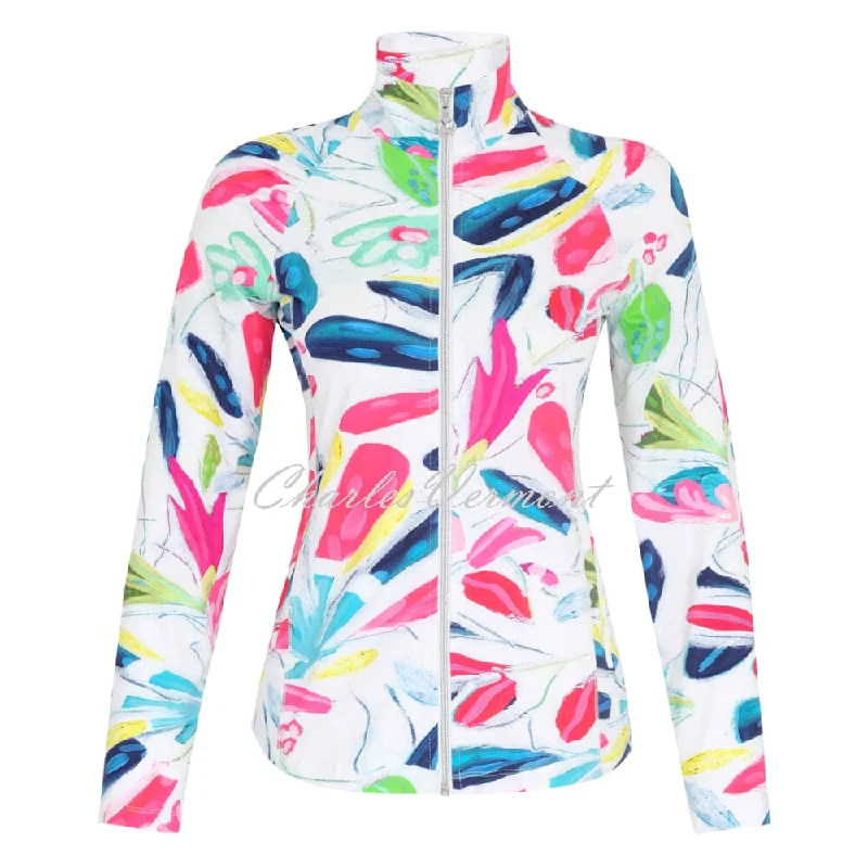 Dolcezza 'Tropical Trace II' 'Golf' Zip Jacket - Style 34472 Striped Jacket Polka Dot Jacket Floral Jacket Dolcezza 'Tropical Trace II' 'Golf' Zip Jacket - Style 34472 Striped Jacket Polka Dot Jacket Floral Jacket