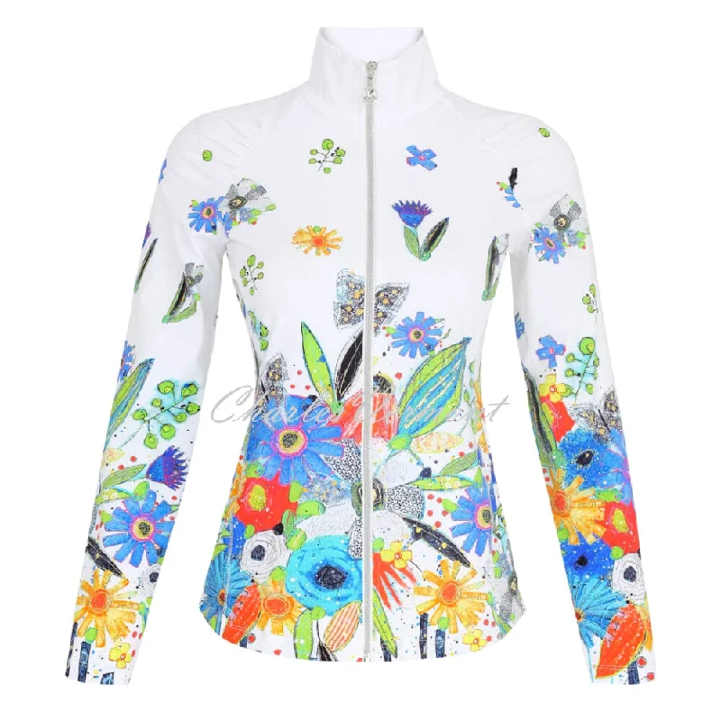 Dolcezza 'New Bouquet' 'Golf' Zip Jacket - Style 34452 Ribbed Jacket Pleated Jacket Ruffled Jacket Dolcezza 'New Bouquet' 'Golf' Zip Jacket - Style 34452 Ribbed Jacket Pleated Jacket Ruffled Jacket
