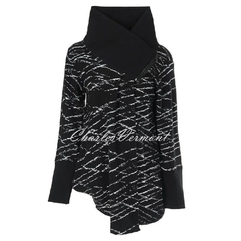 EverSassy Knit Cover Up Jacket - Style 12251 (Black) Hooded Jacket Caped Jacket Shawl Collar Jacket EverSassy Knit Cover Up Jacket - Style 12251 (Black) Hooded Jacket Caped Jacket Shawl Collar Jacket